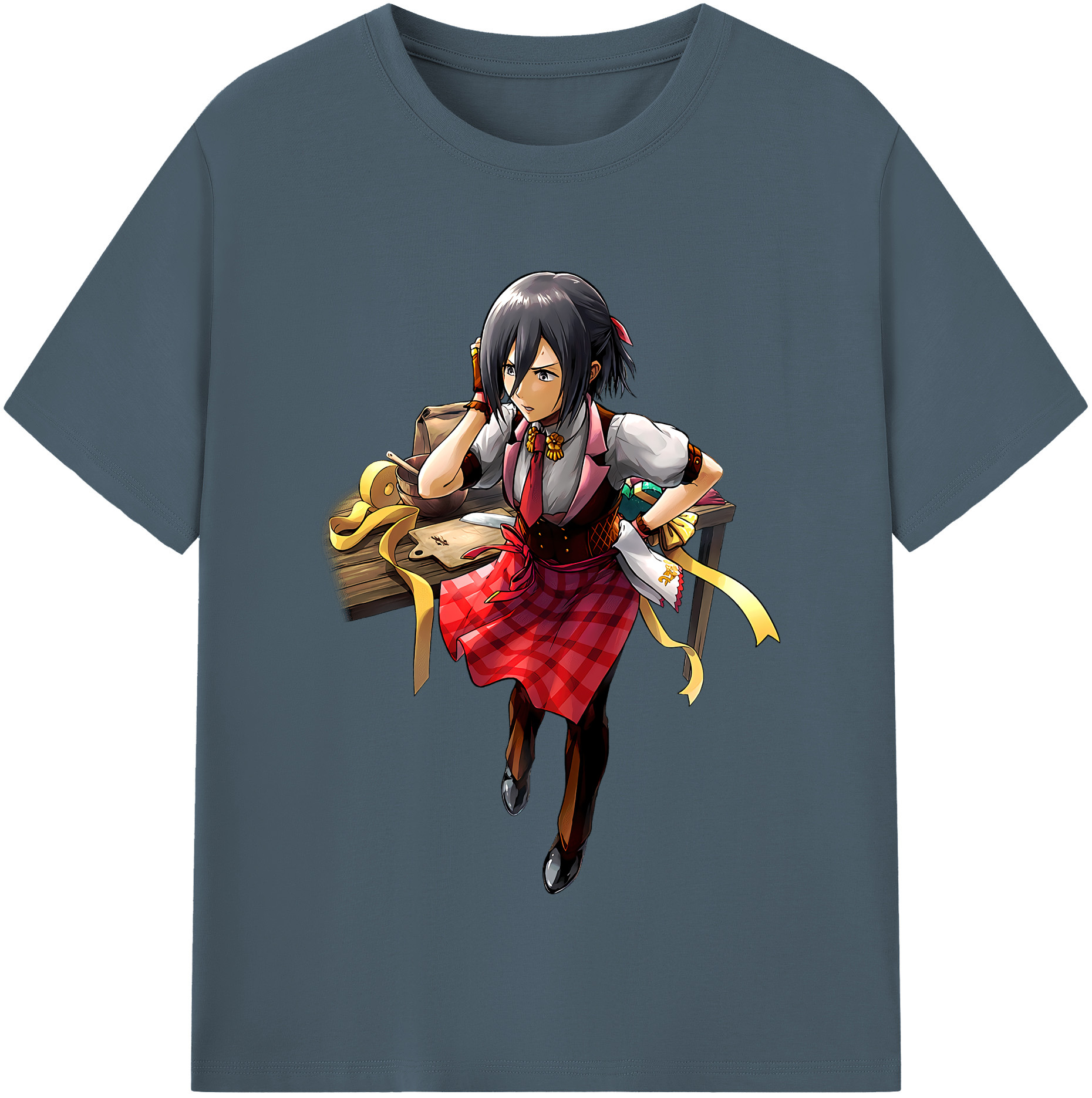 （画像用） 進撃の巨人 ミカサ·アッカーマン Attack on Titan Mikasa Ackerman 綿100％半袖Tシャツ（フロントプリント）